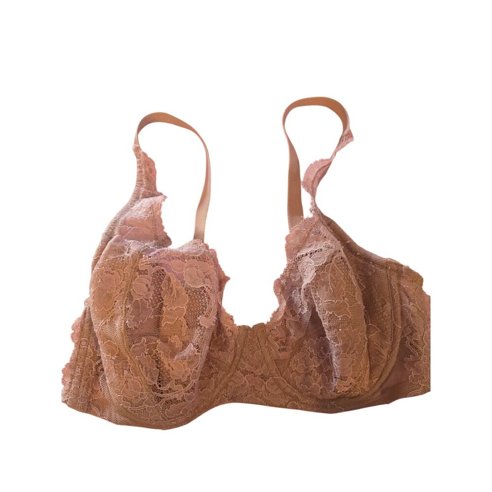 Aimer Bra 34D Womens Pink Lace Overlay Lined Underwired Adjustable Straps